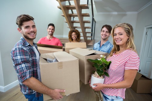 Office removals planning in Arkley with business furniture ready for transport