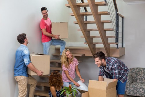 Commercial move team preparing office equipment in Arkley