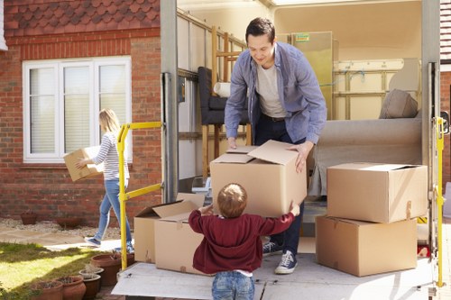 Careful packing of office items for a commercial relocation