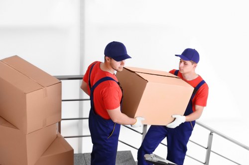 Removal team preparing a house move in Arkley