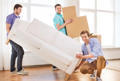 Boxes and household items prepared for man and van removals in Arkley