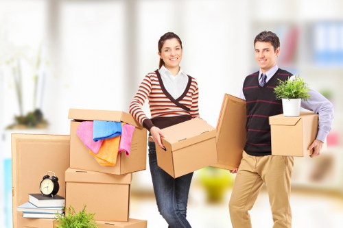 Local removals team preparing items for transport in Arkley